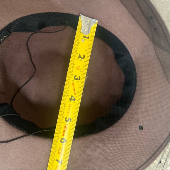Whittall & Shon Felt 100% Wool Brown Net Sequence Detail Hat Made in USA - Picture 7 of 11